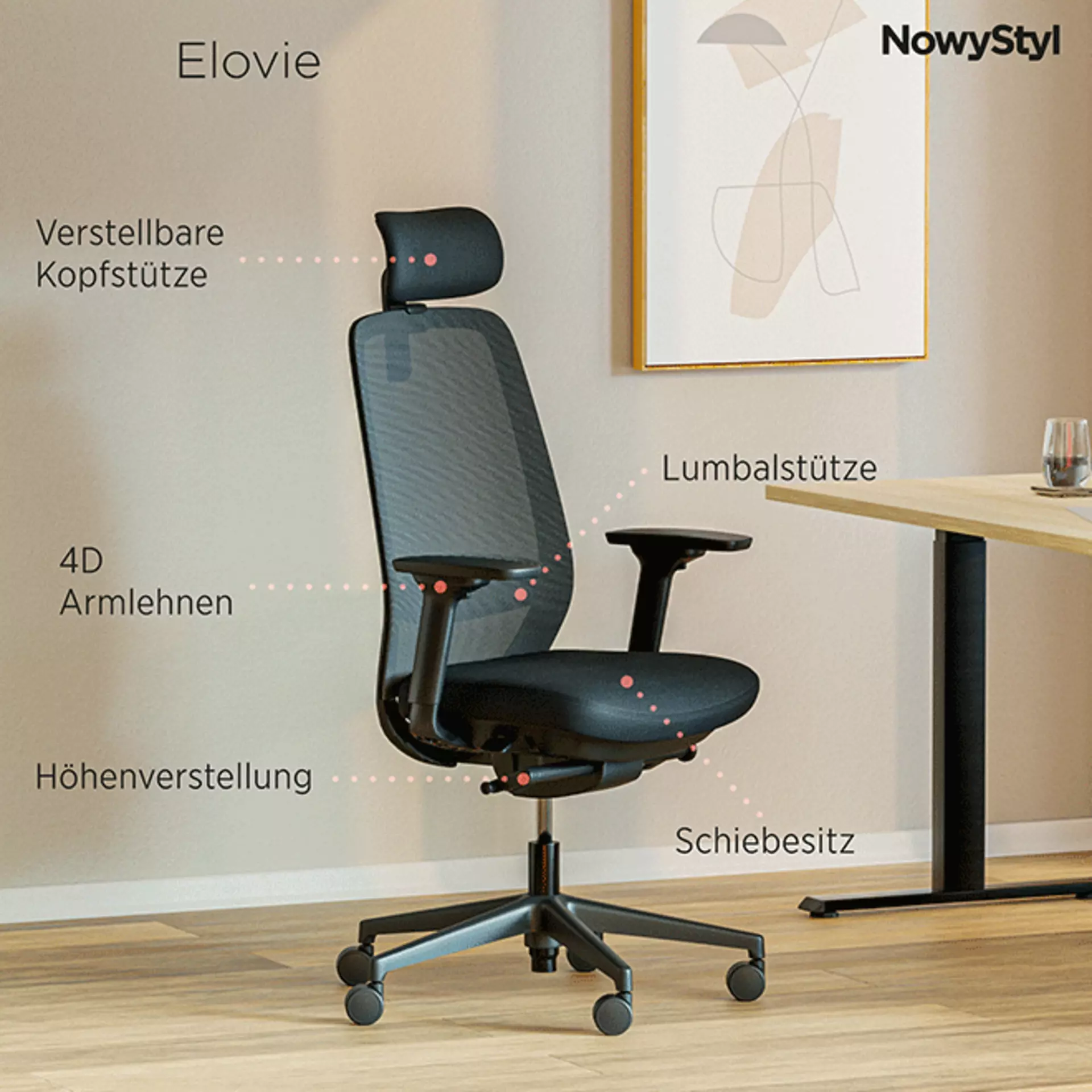 Bürodrehstuhl mit individuellen Einstellmöglichkeiten von Nowy Styl