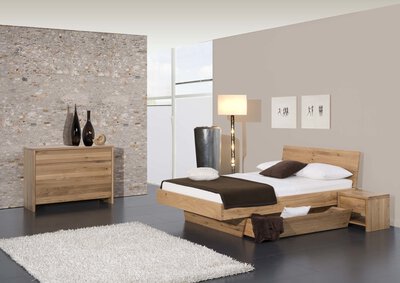 Bild von Bett ca. 214 x 89 x 188 cm Modular braun