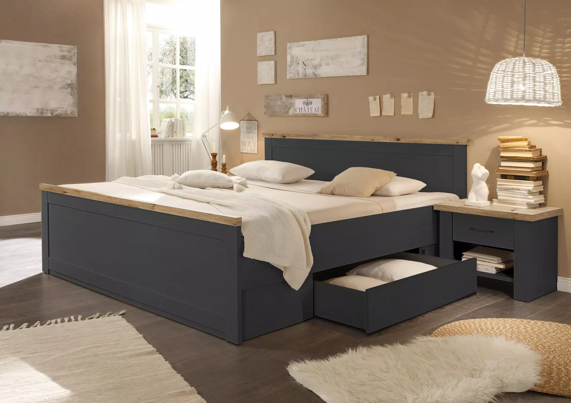 Schlafzimmer LOCARNO Dreamoro Holzwerkstoff 62 x 212 x 241 cm