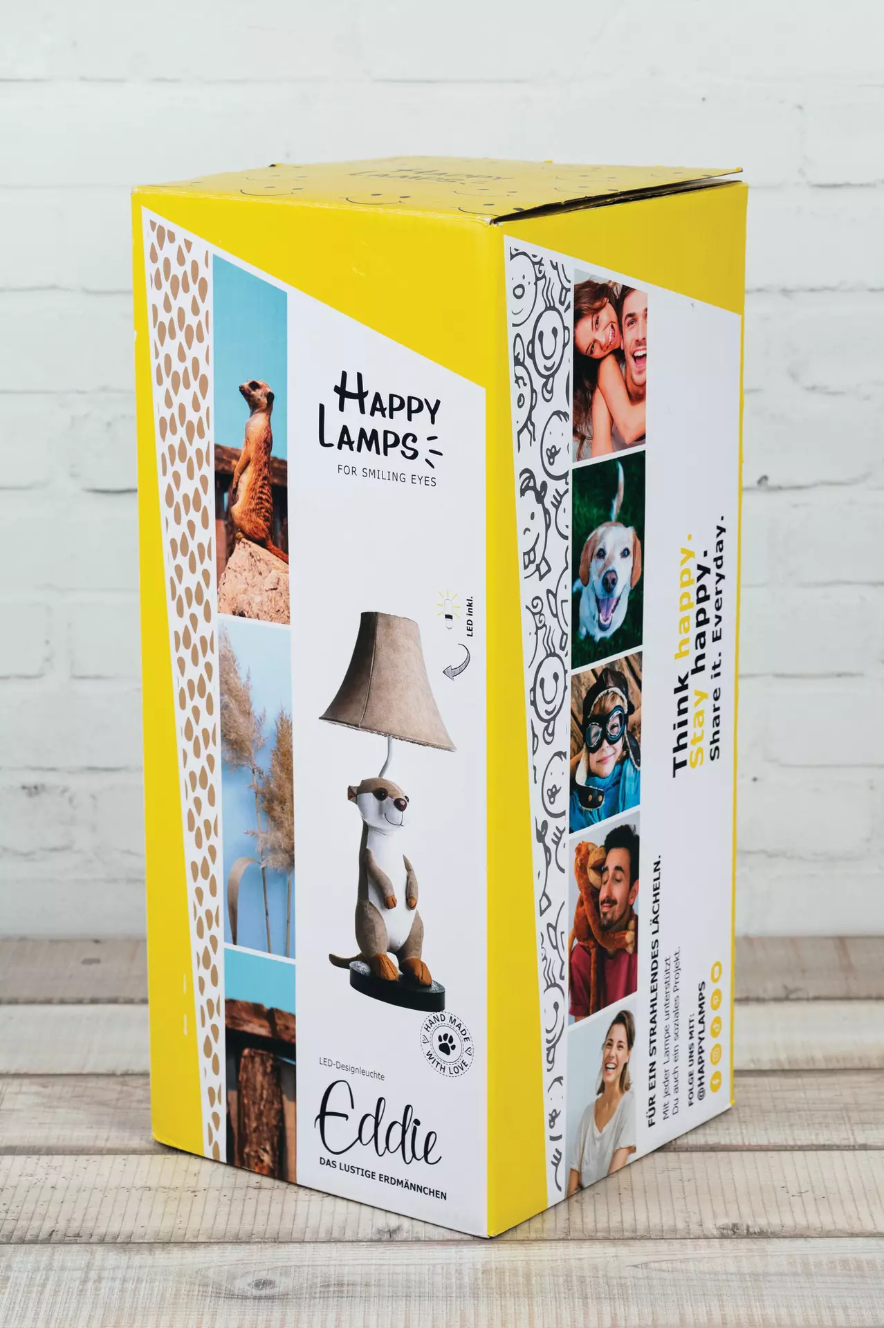 Tischleuchte EDDIE Happy Lamps Textil 28 x 60 x 26 cm