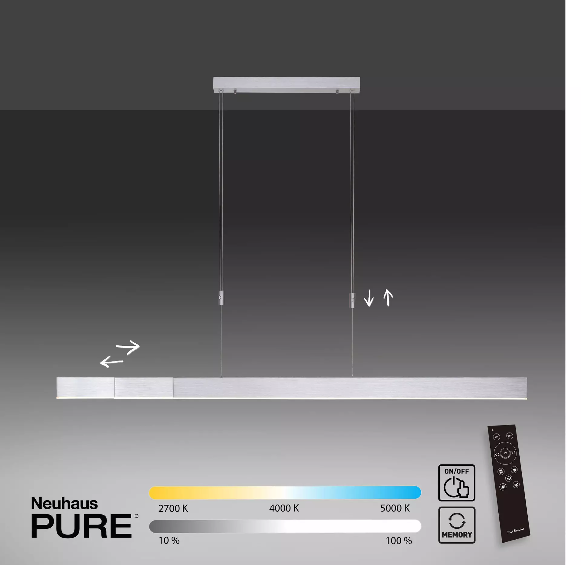 Pendelleuchte PURE-MOTO Paul Neuhaus Metall 200 x 200 x 5 cm