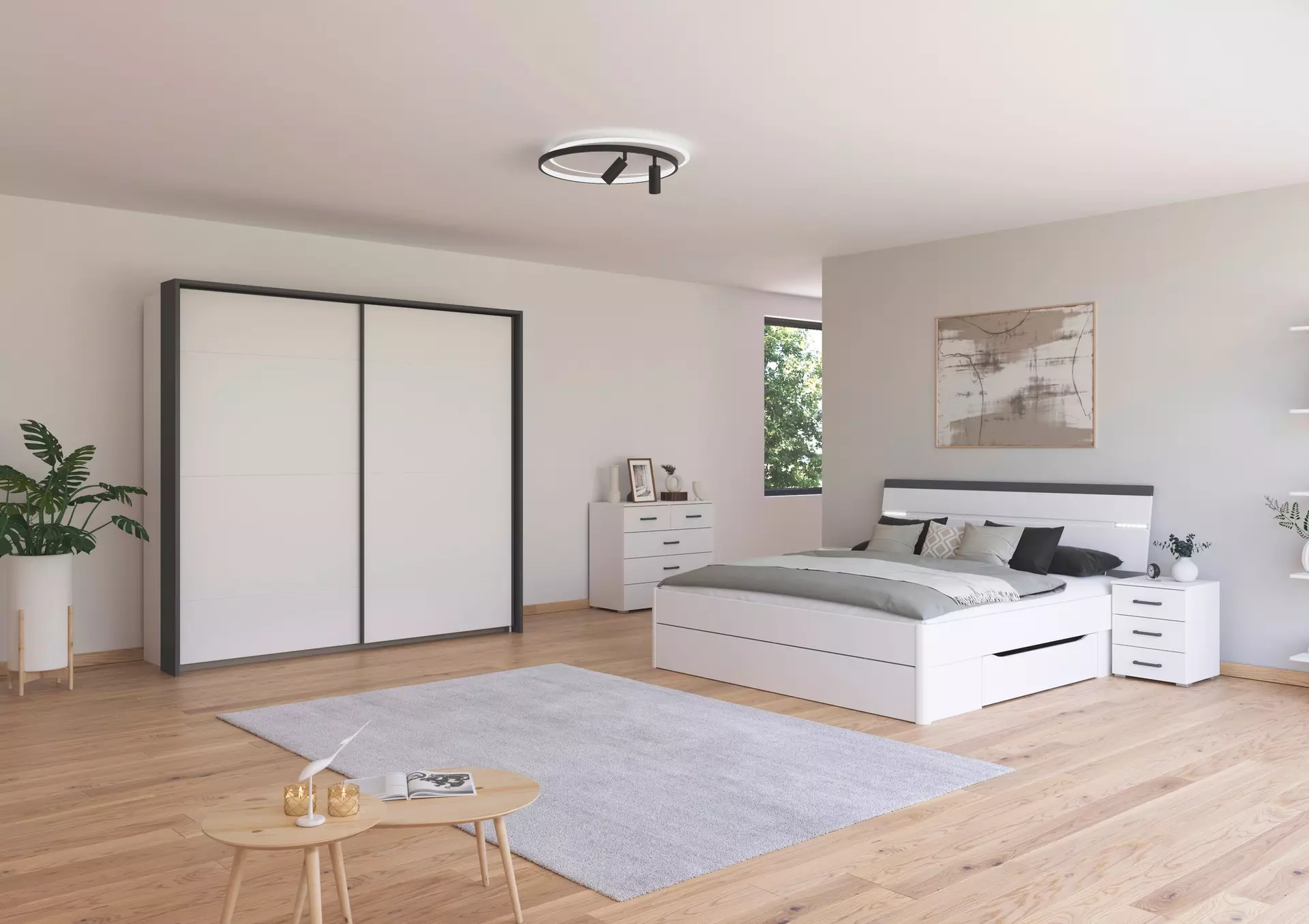 Nachttisch CORVO rauch BLUE Holzwerkstoff 40 x 52 x 40 cm