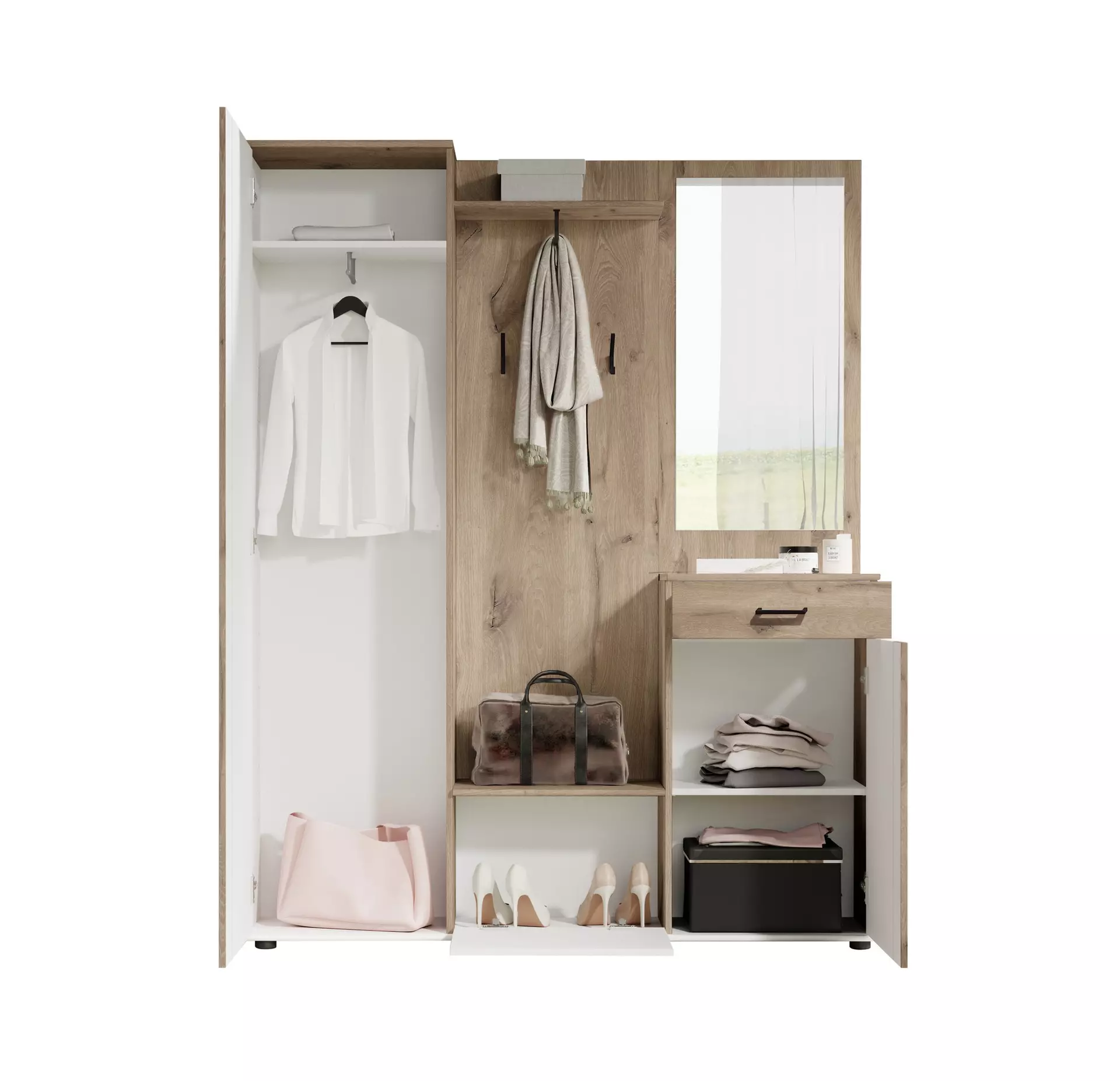 Garderobe JENS inDoor Holzwerkstoff 29 x 184 x 145 cm