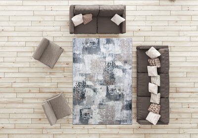 6. Bild von Maschinenwebteppich ca. 170 x 120 cm grau