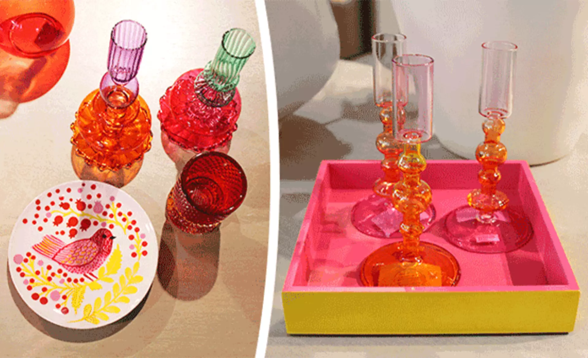 Farbenfrohe Glaskunst - Vasen, Kerzenhalter und mehr aus hochwertigem Glas