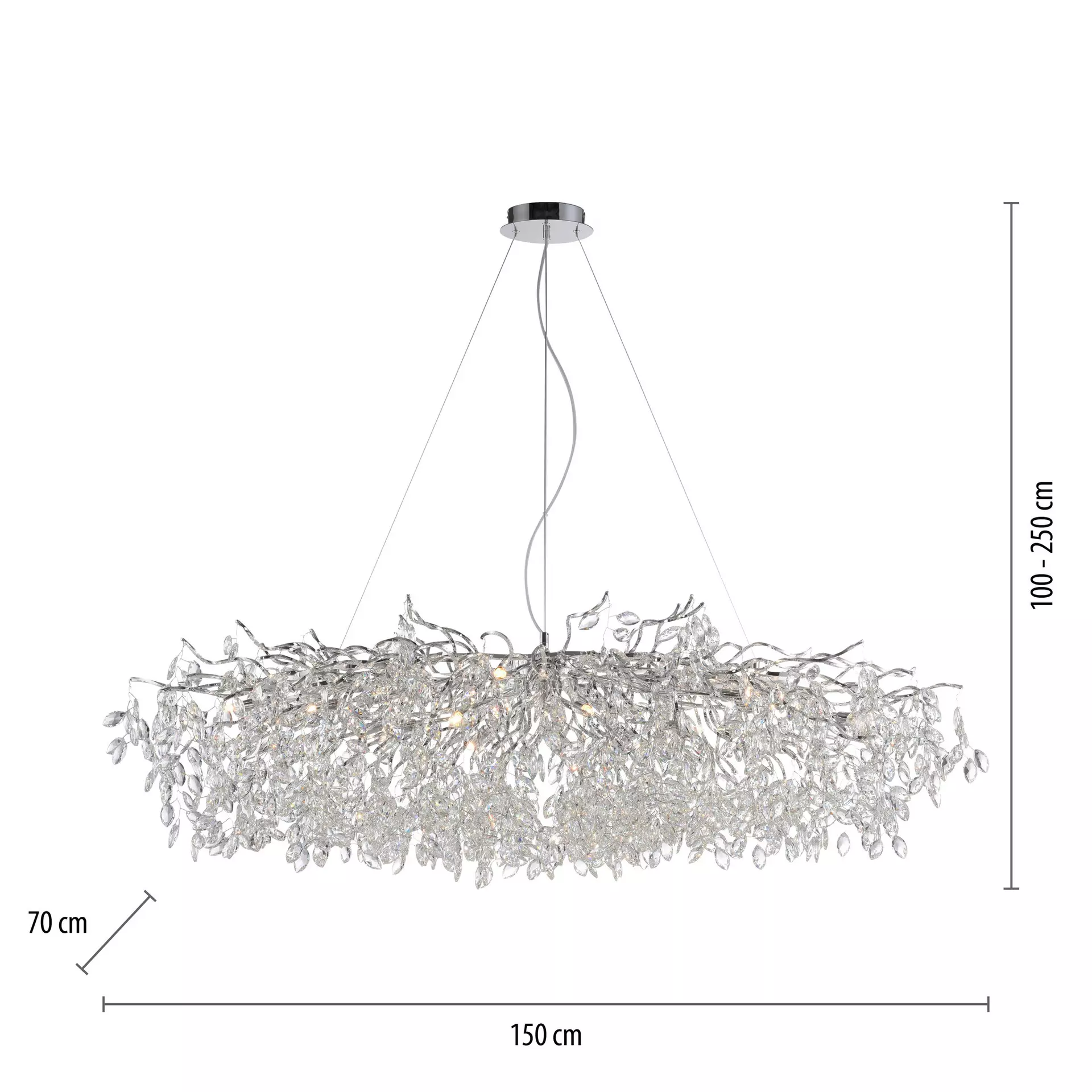 Kronleuchter RICICLE Paul Neuhaus Metall 70 x 250 x 150 cm