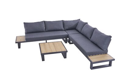 Bild von Gartenmöbelset Textil grau ca. 290 x 71 x 290 cm