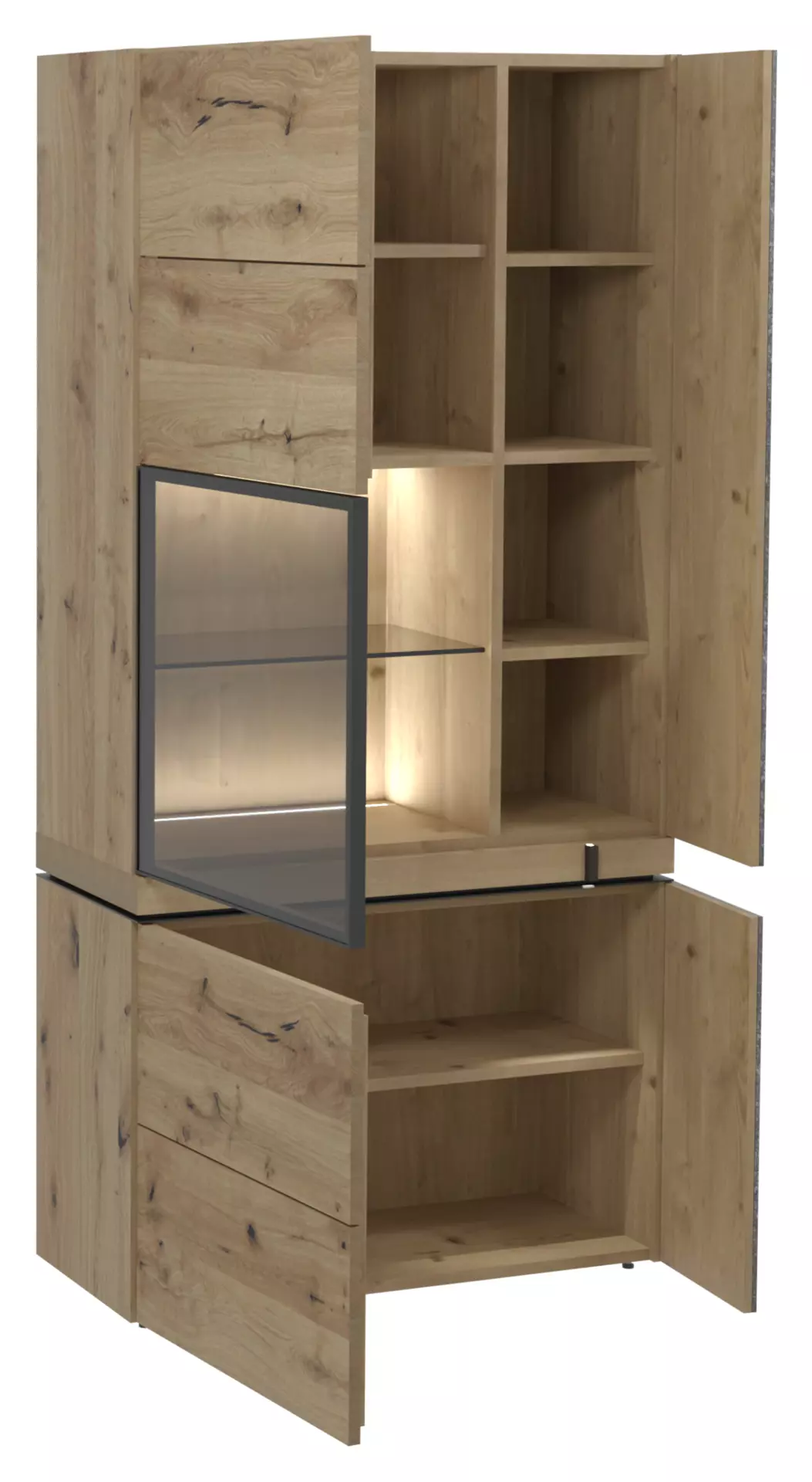 Vitrine V-ROCK LIVING Voglauer Holz 43 x 201 x 96 cm