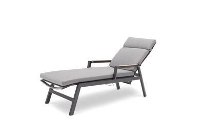 Bild von Gartenliege Metall braun ca. 149 x 109 x 70 cm