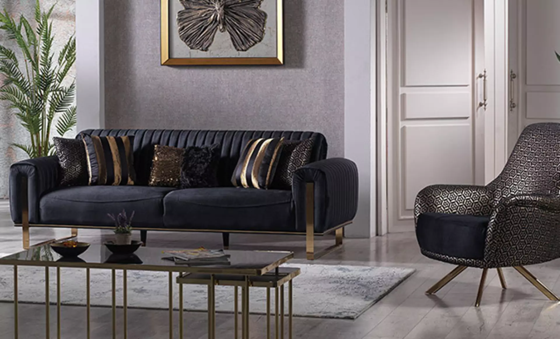 Modern Art Decor Shop The Look mit Polstergarnitur und Sessel
