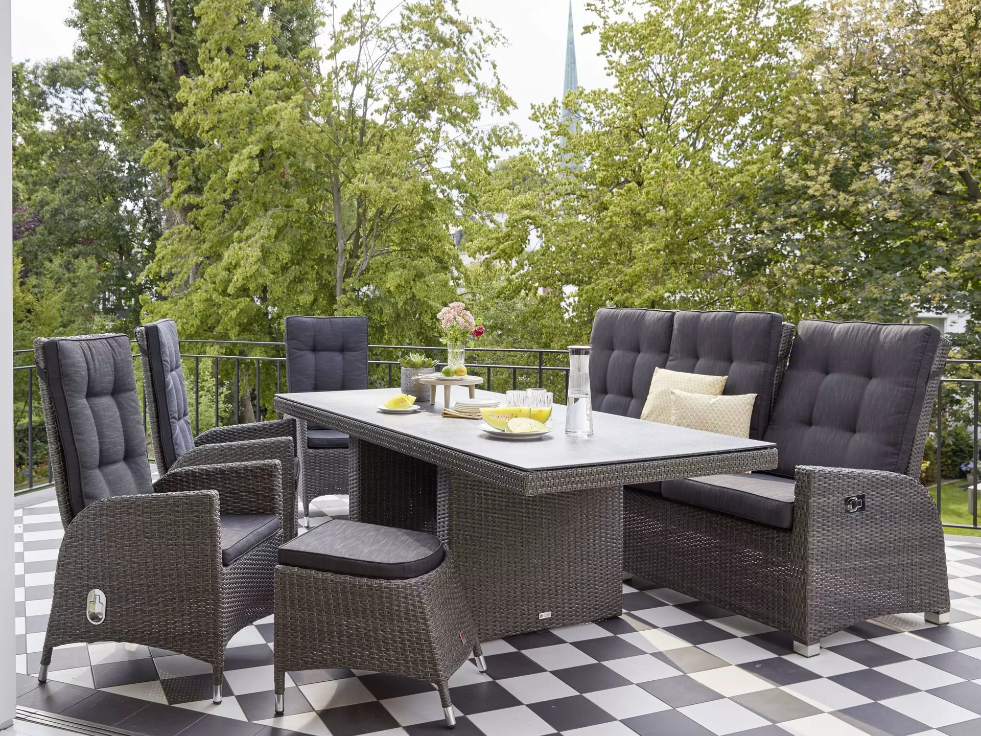 Loungesofa Barcelona Outdoor Metall 88 x 108 x 211 cm