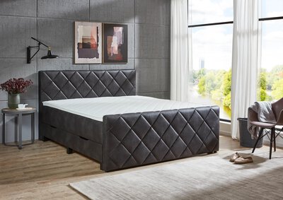 2. Bild von Boxspringbett ca. 222 x 112 x 200 cm Sun Garden grau
