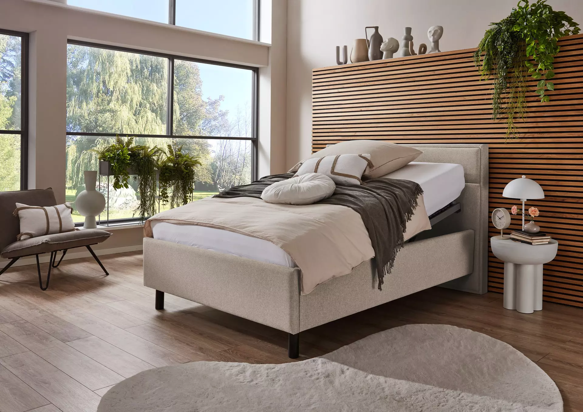 Polsterbett Lift Up Meise Möbel Textil 142 x 120 x 217 cm