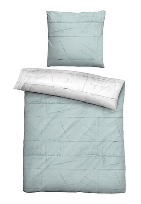 Bild von Satin-Bettwäsche Biberna Blau