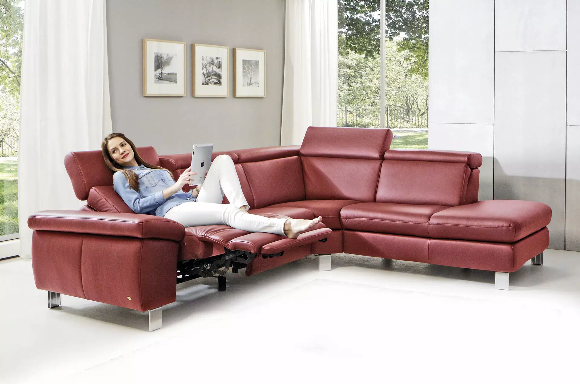 Ecksofa TONGA Vito Leder 276 x 81 x 239 cm