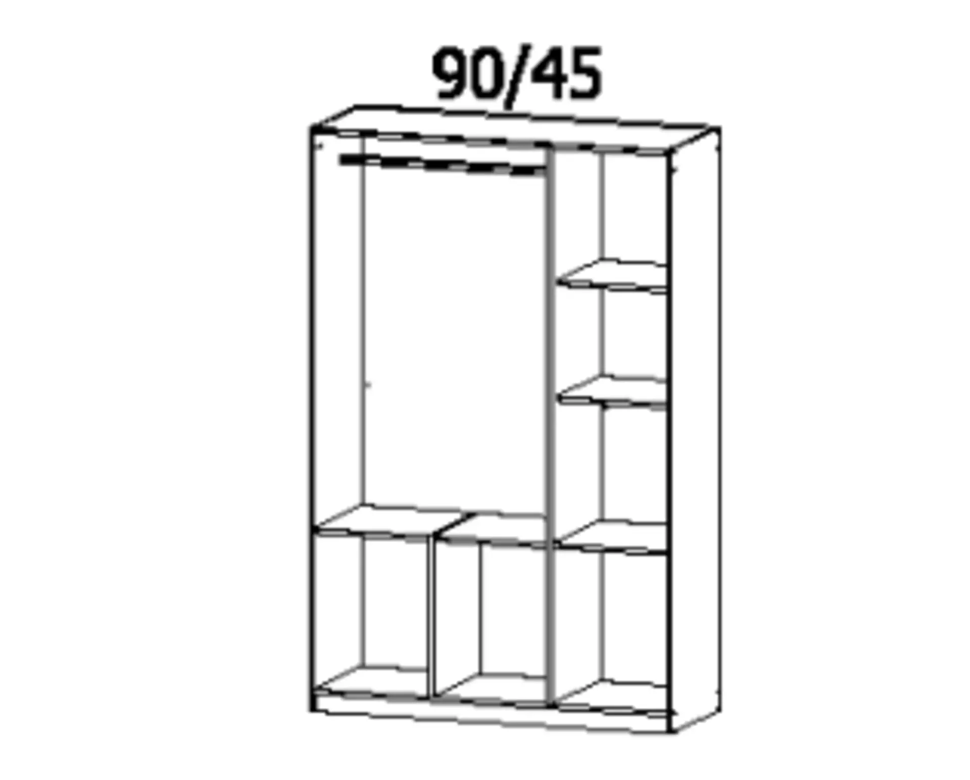 Drehtürenschrank CELLE rauch BLUE Holzwerkstoff 54 x 197 x 136 cm