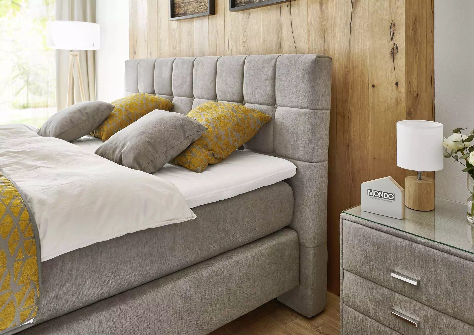 Boxspringbett LUVARA MONDO Textil 192 x 119 x 224 cm