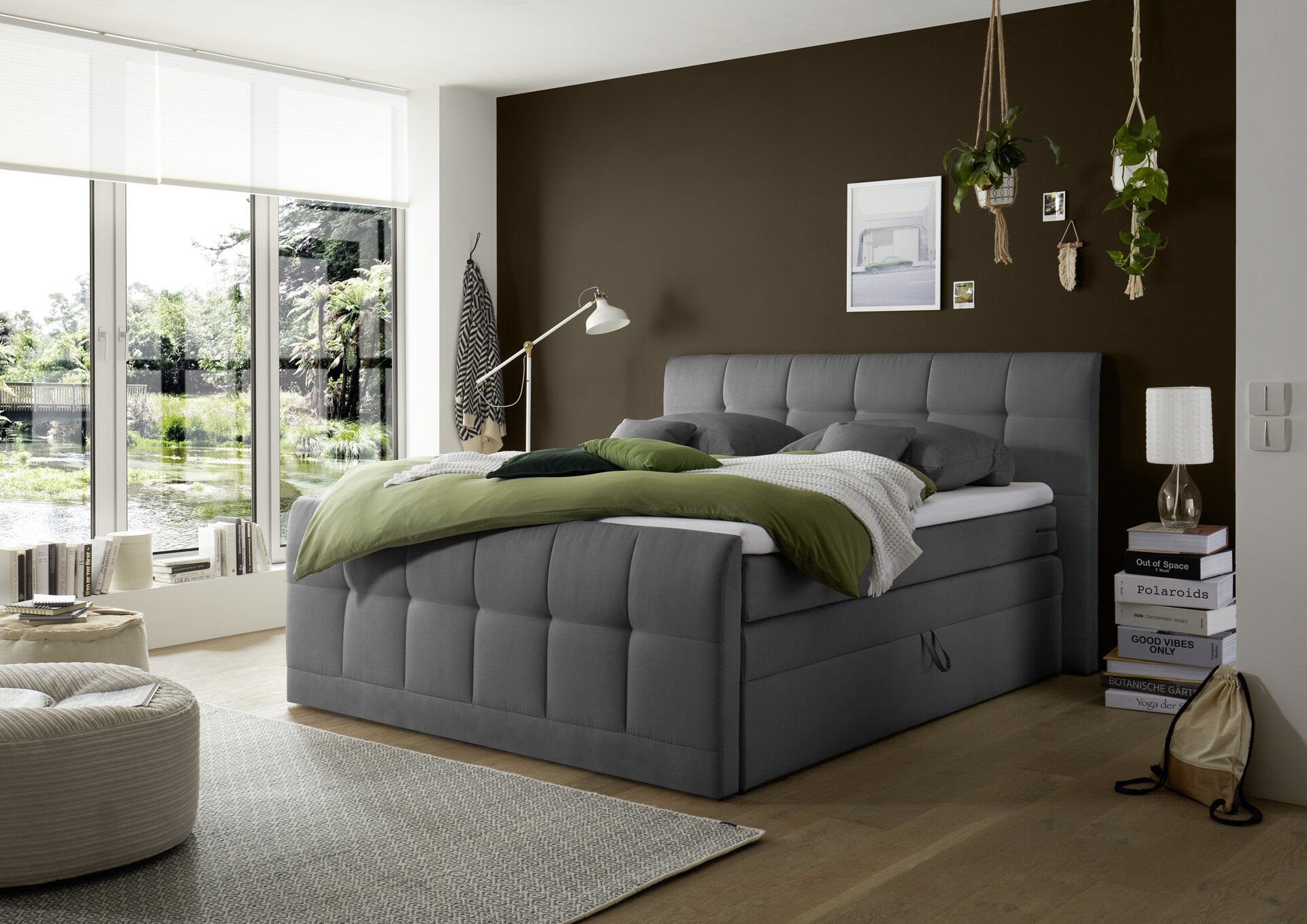 Boxspringbett ca. 224 x 117 x 200 cm LIV'IN grau | Möbel Inhofer