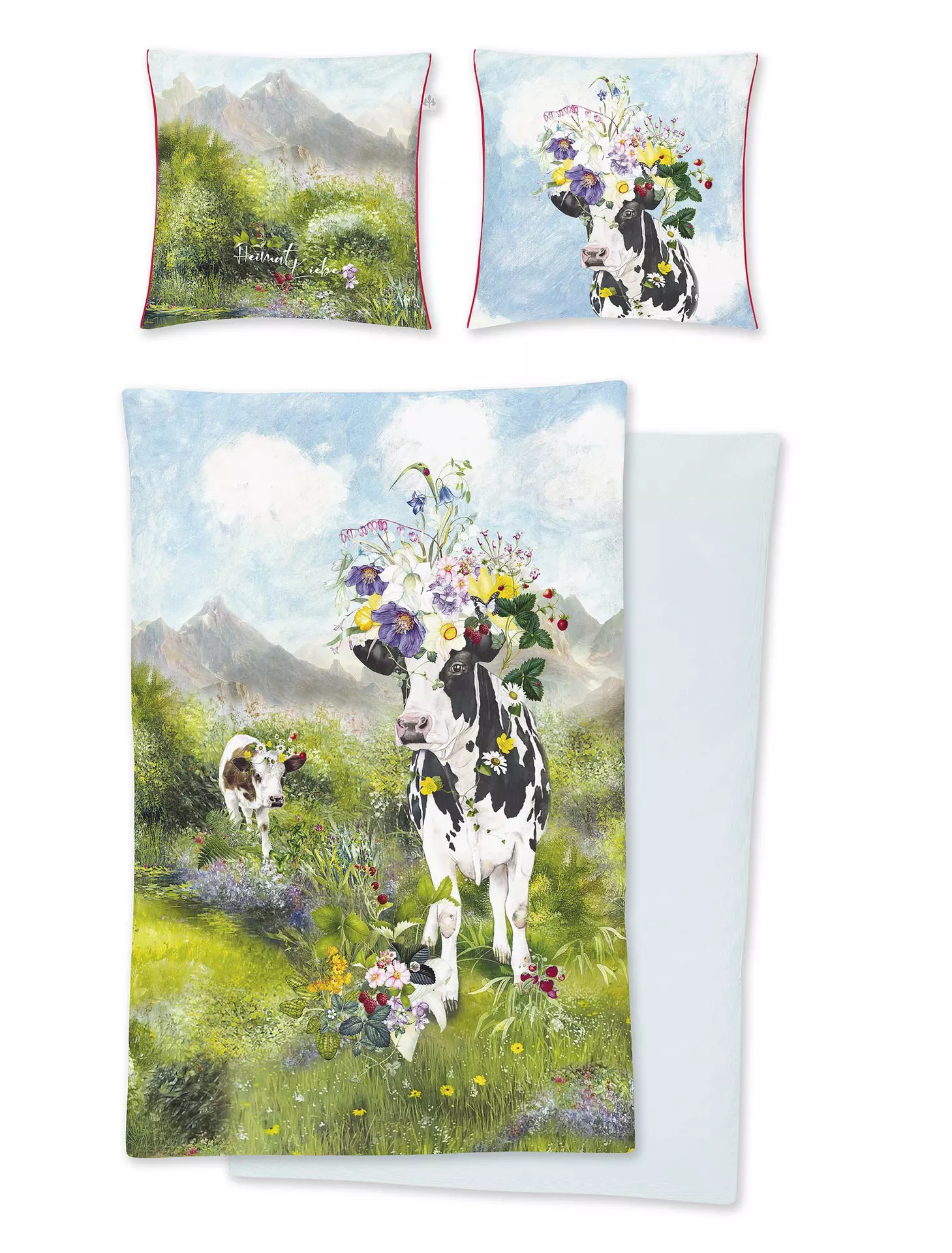 Satin-Bettwäsche Magic-K Heimatliebe Irisette Textil 135 x 200 cm