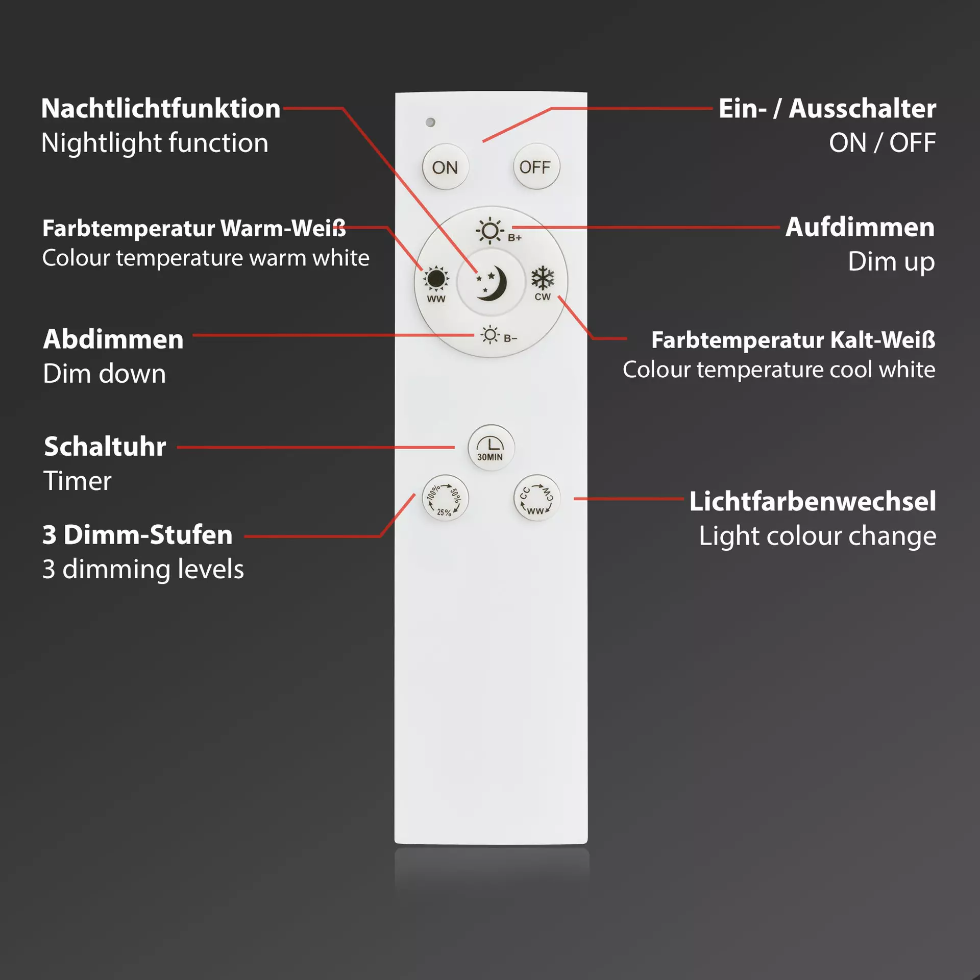 Deckenleuchte FRAME Briloner Metall 95 x 10 x 53 cm