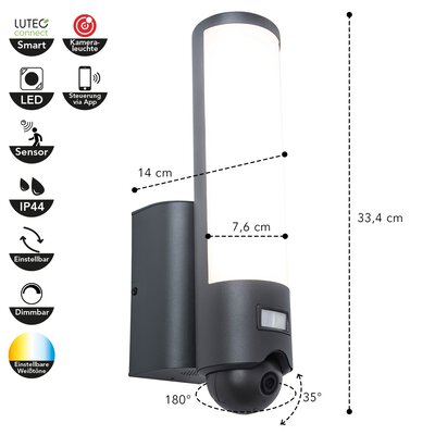 6. Bild von Wand-Aussenleuchte LED App-Steuerung schwarz