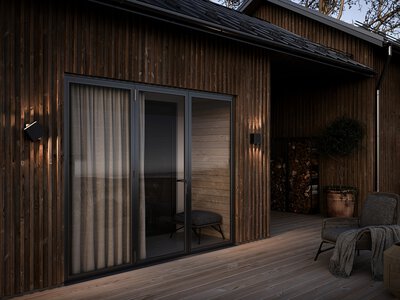 4. Bild von Wand-Aussenleuchte LED Wanddimmer schwarz