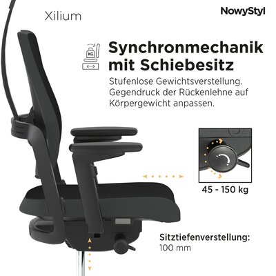 6. Bild von Büro-Drehstuhl Kunststoff schwarz Nowy Styl
