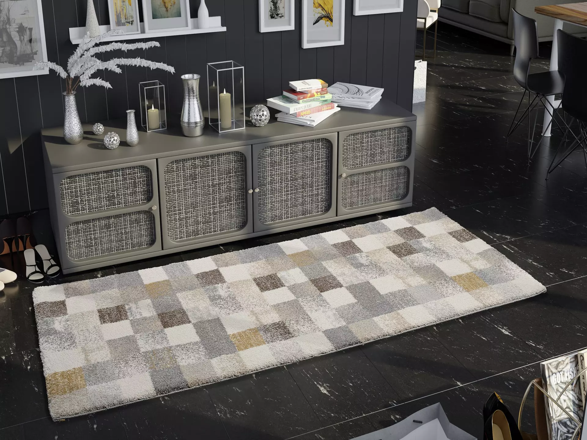 Maschinenwebteppich NEW VILLA SQUARES OCI Textil 80 x 2 x 300 cm