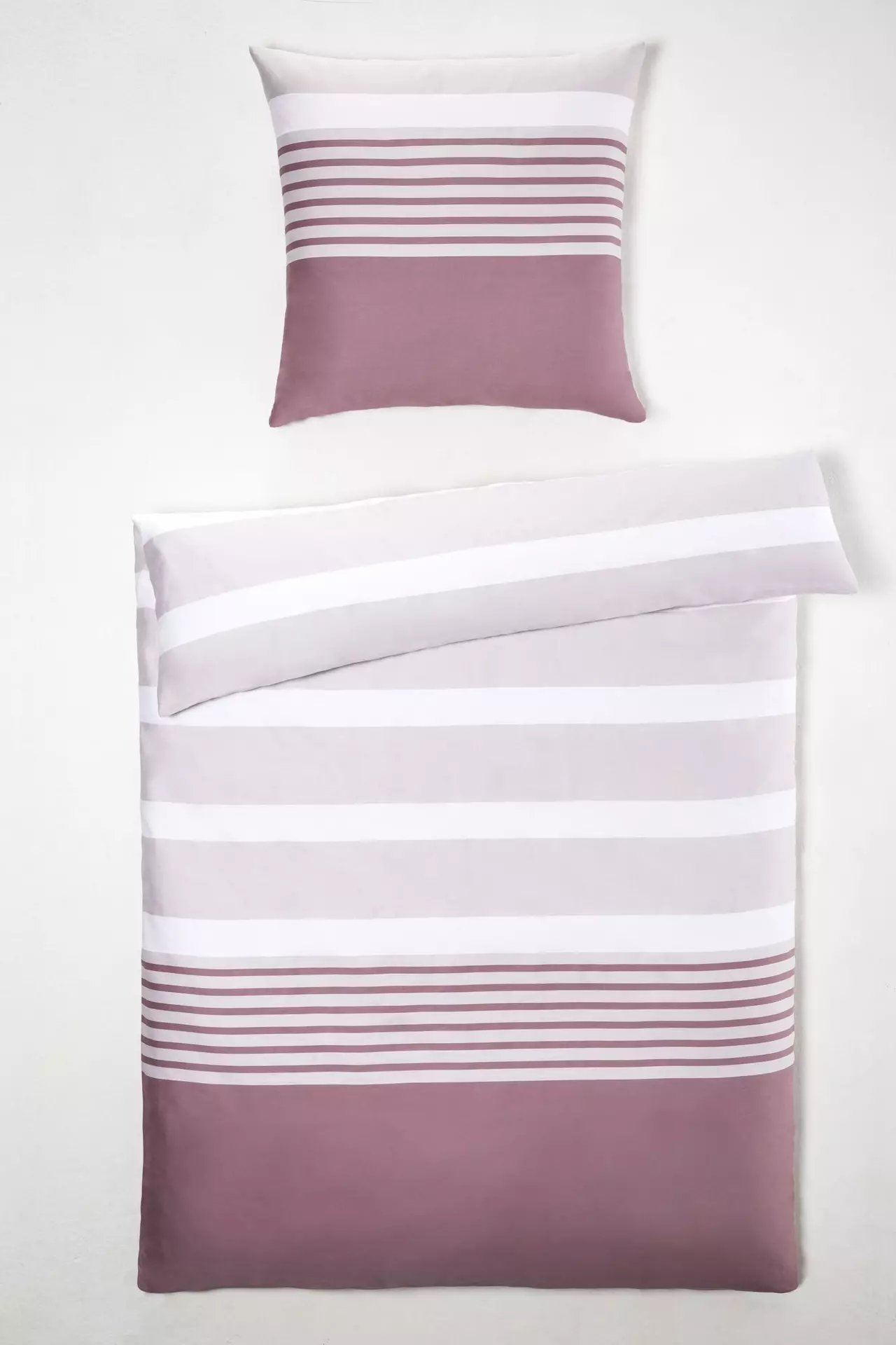 Satin-Bettwäsche Elise/Querstreifen Casa Nova Textil 135 x 200 cm