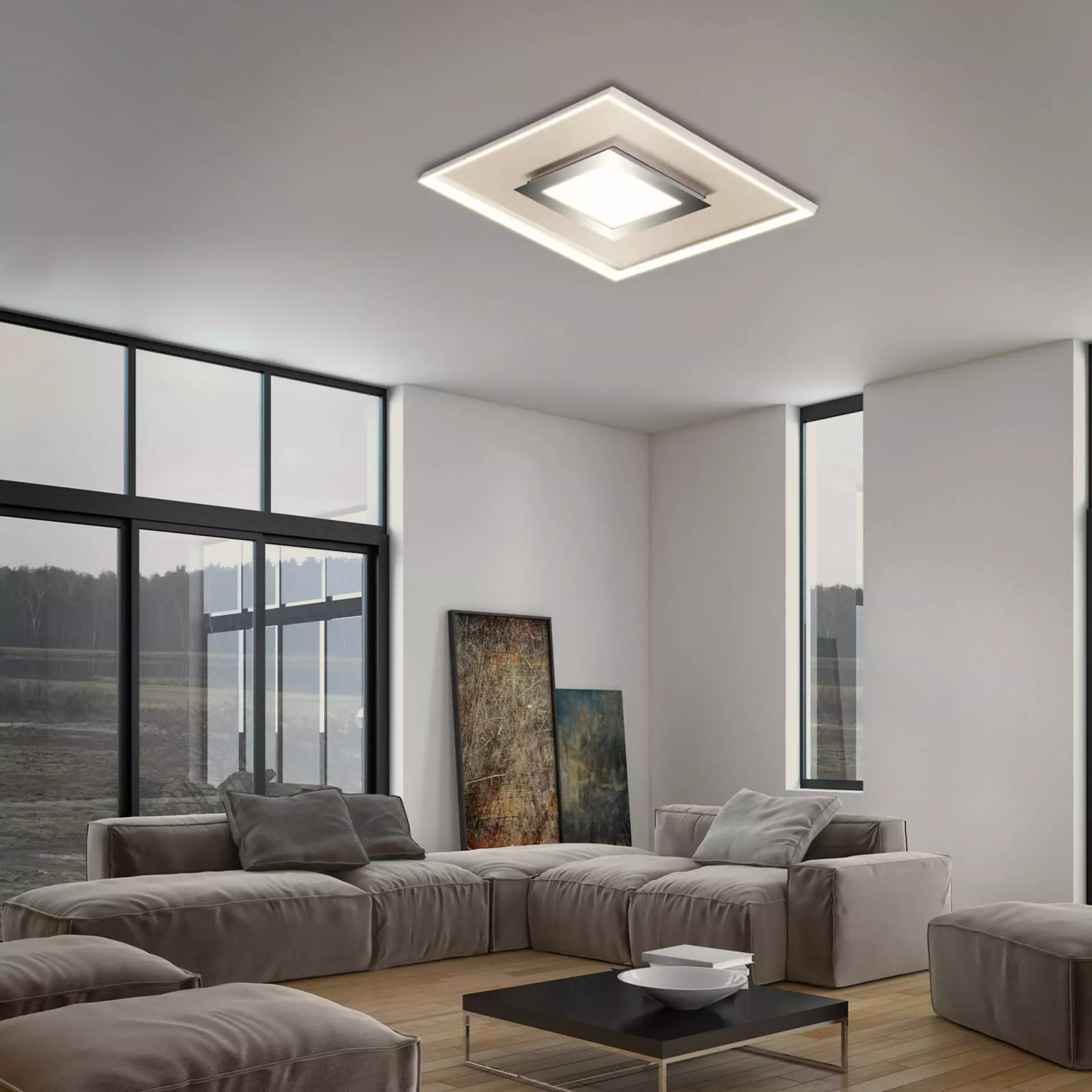 Deckenleuchte FRAME PRO LUX Briloner Metall 50 x 6 x 50 cm
