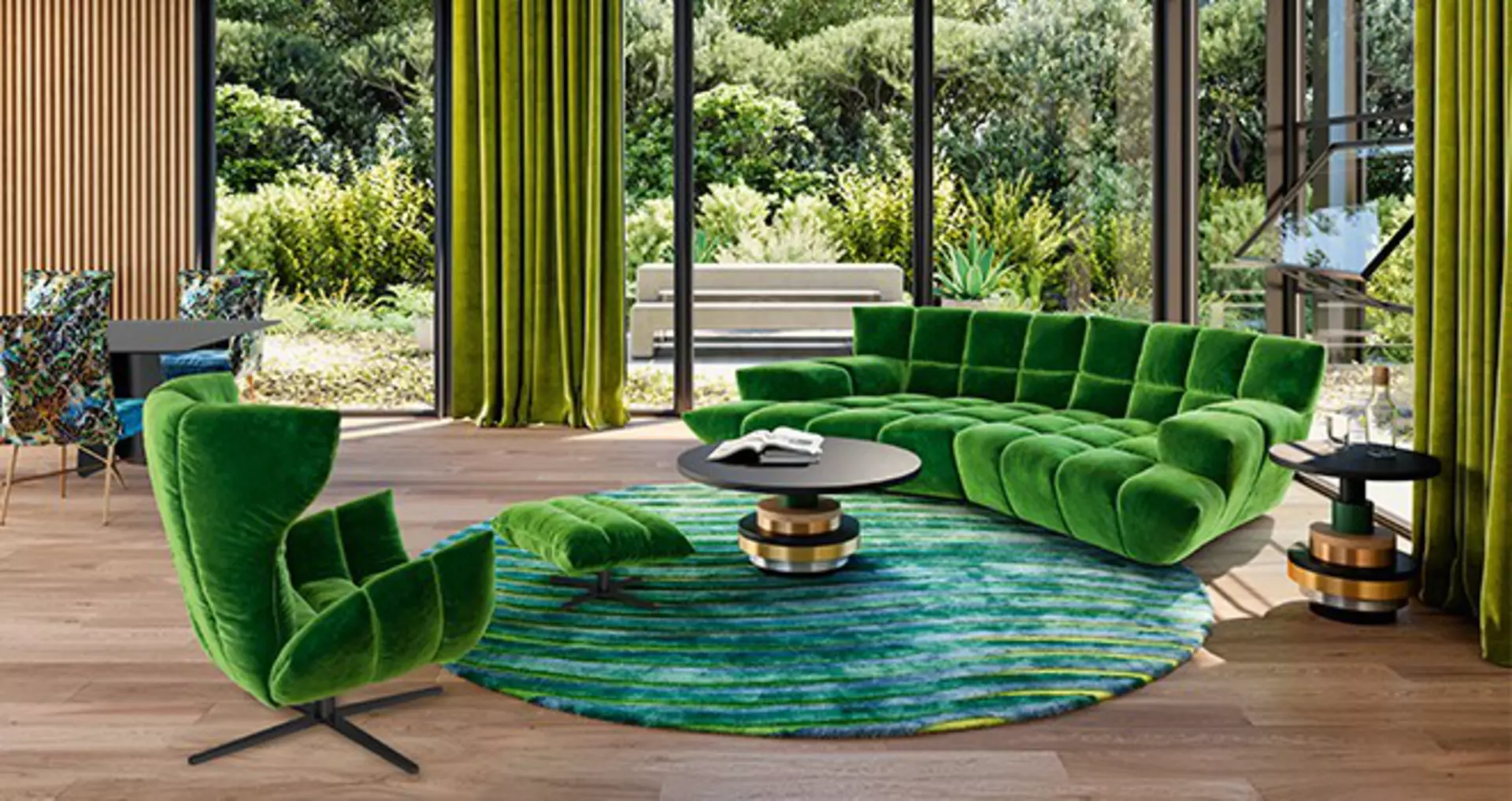 Bretz Sofa Modell Cloud7 in grün