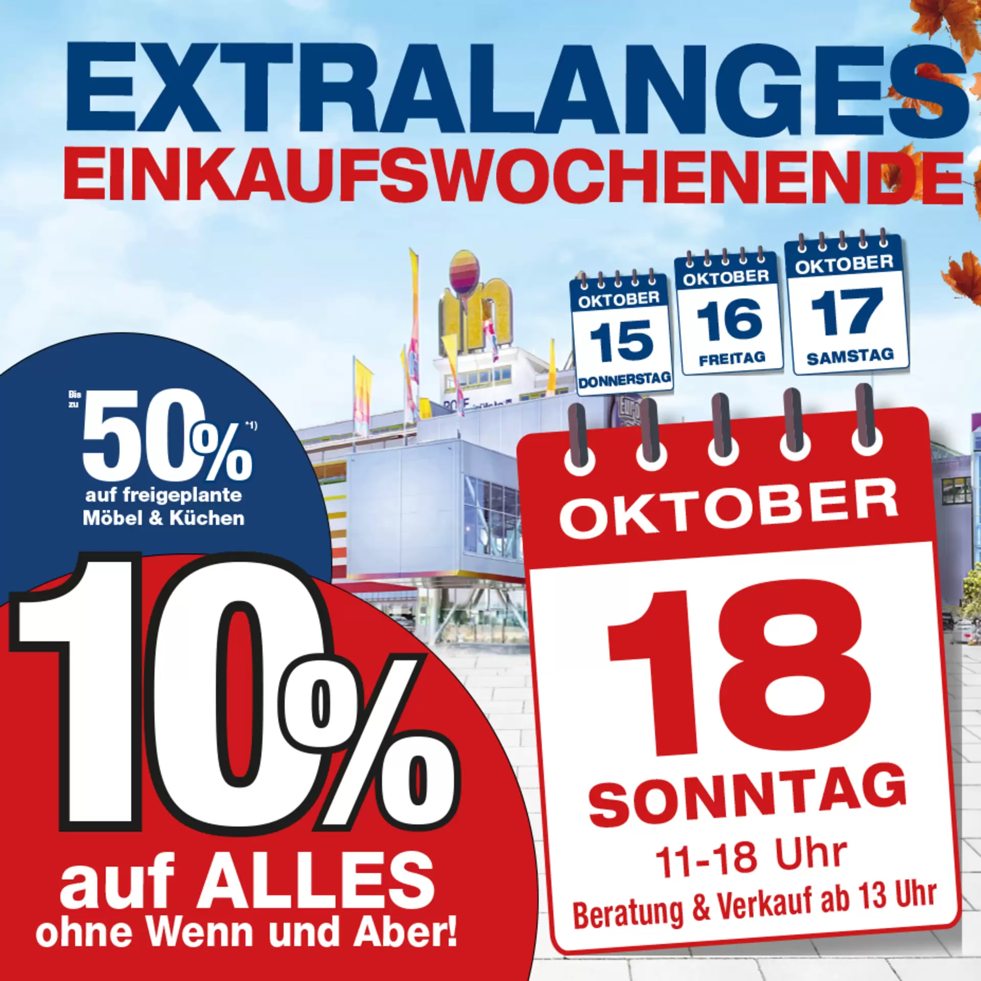 10% auf Alles am extralangen Verkaufswochenende bei Möbel Inhofer in Senden