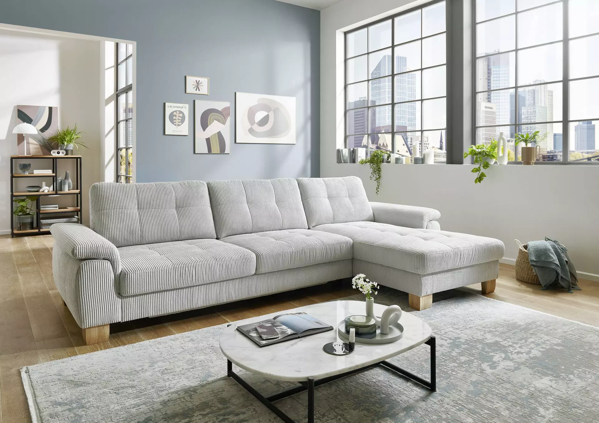 Polstergarnitur PP-LA19101 Systempolster Textil 177 x 86 x 316 cm