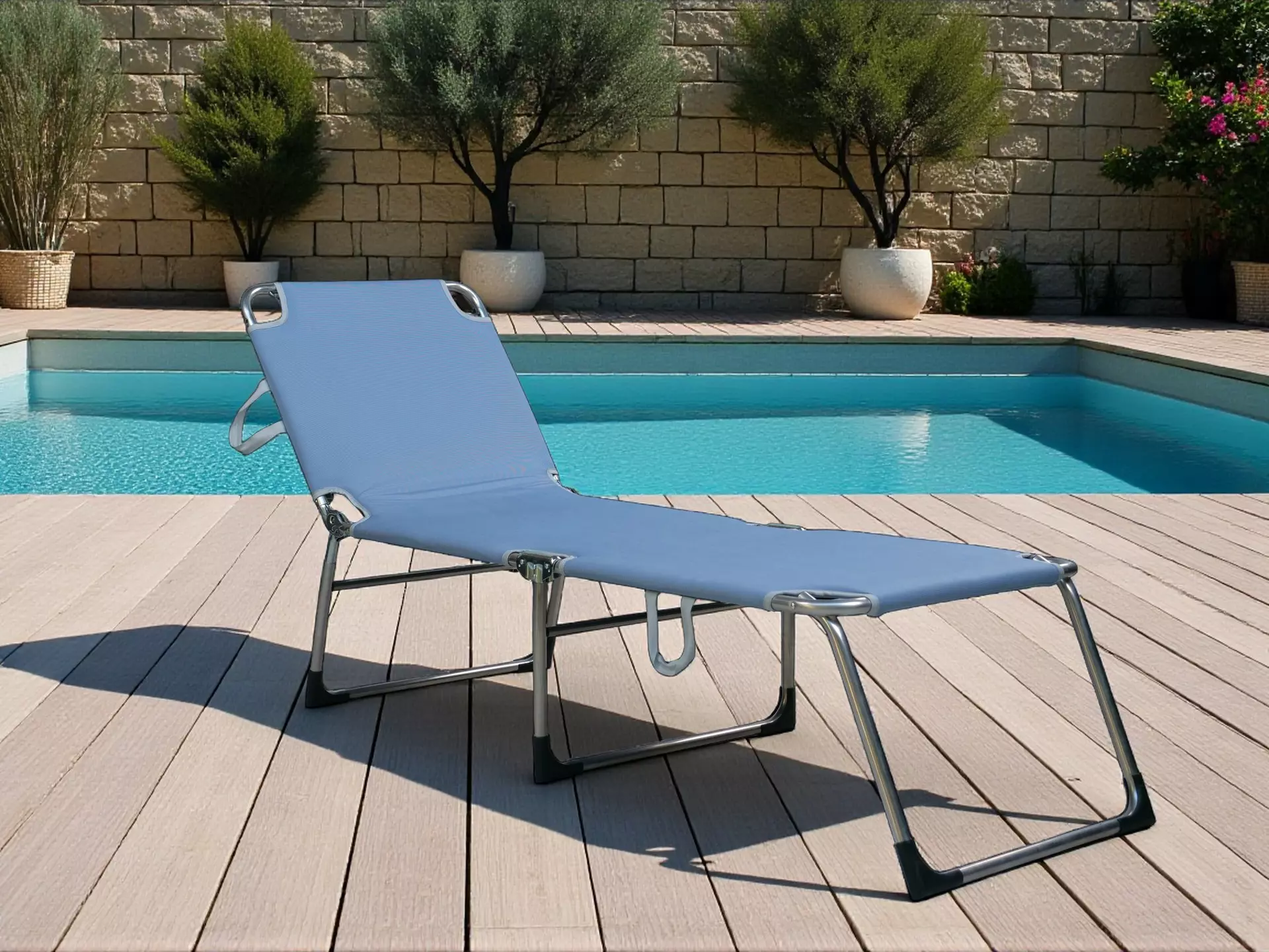 Gartenliege PARADISO Outdoor Textil 58 x 37 x 191 cm