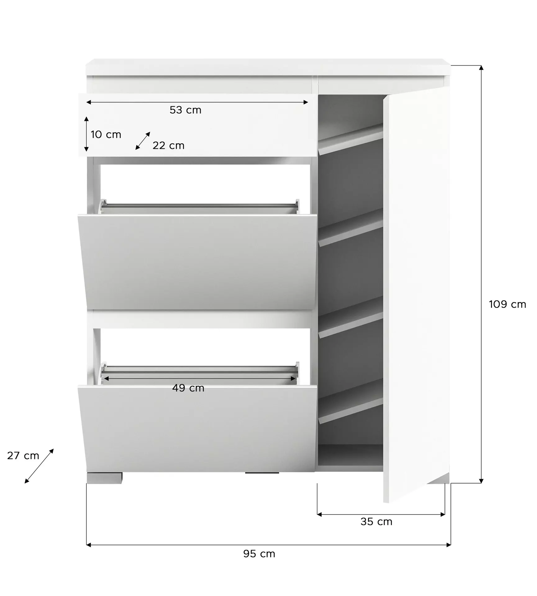 Schuhschrank SHOELOVE inDoor Holzwerkstoff 27 x 109 x 95 cm