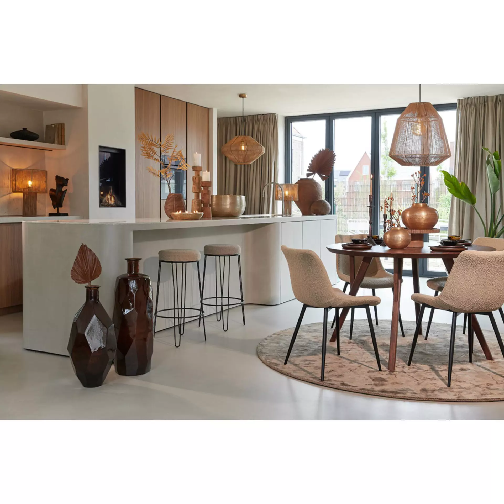 Hängeleuchte MALVA Light & Living Naturmaterialien 60 x 130 x 60 cm