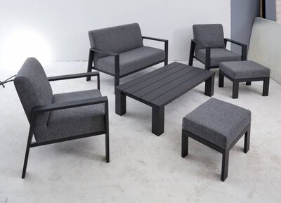 5. Bild von Loungehocker Textil grau ca. 58 x 43 x 43 cm