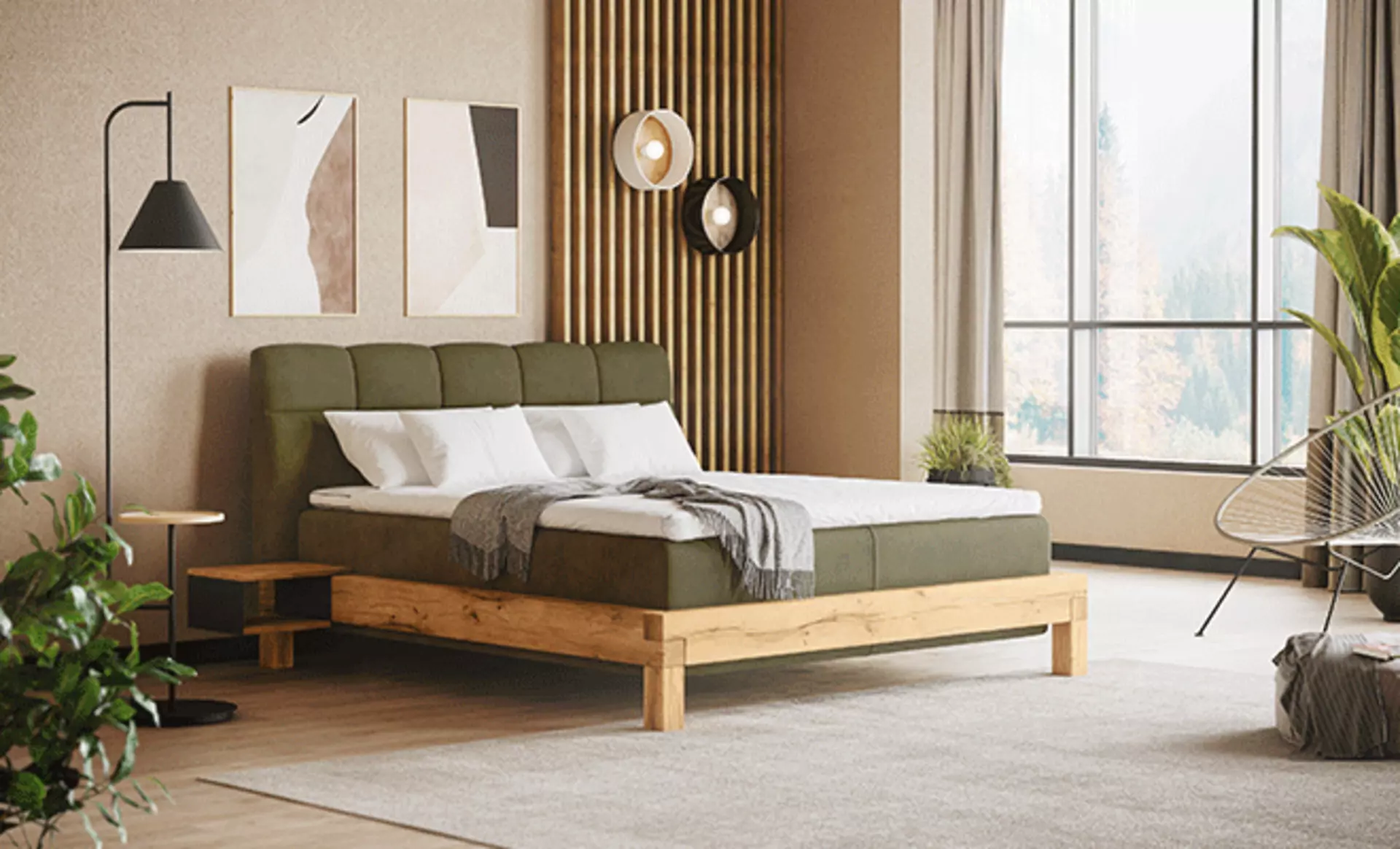Royal Green im Schlafzimmer - besonders edel mit grünem Polsterbett