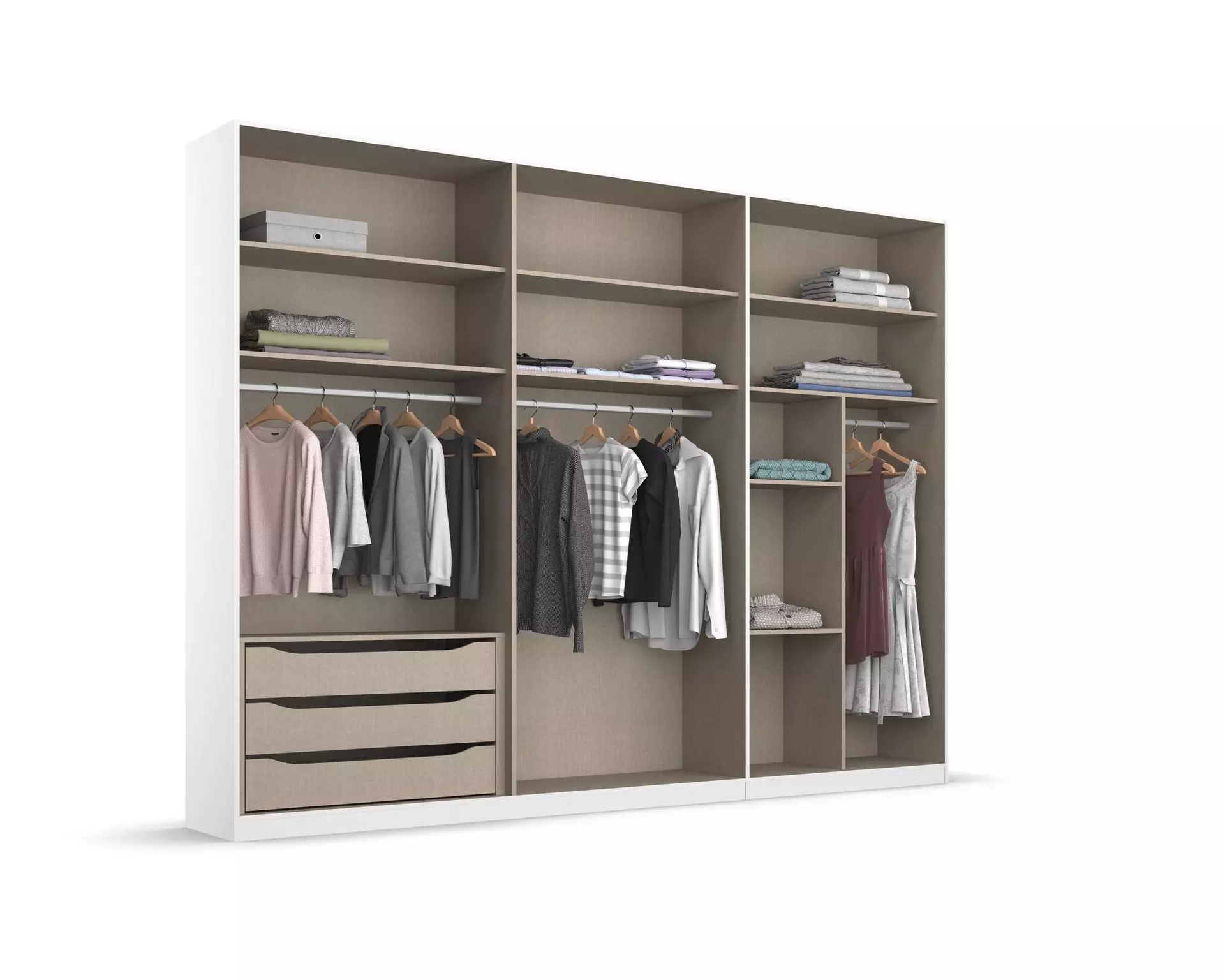 Drehtürenschrank ALABAMA rauch ORANGE Holzwerkstoff 54 x 210 x 271 cm