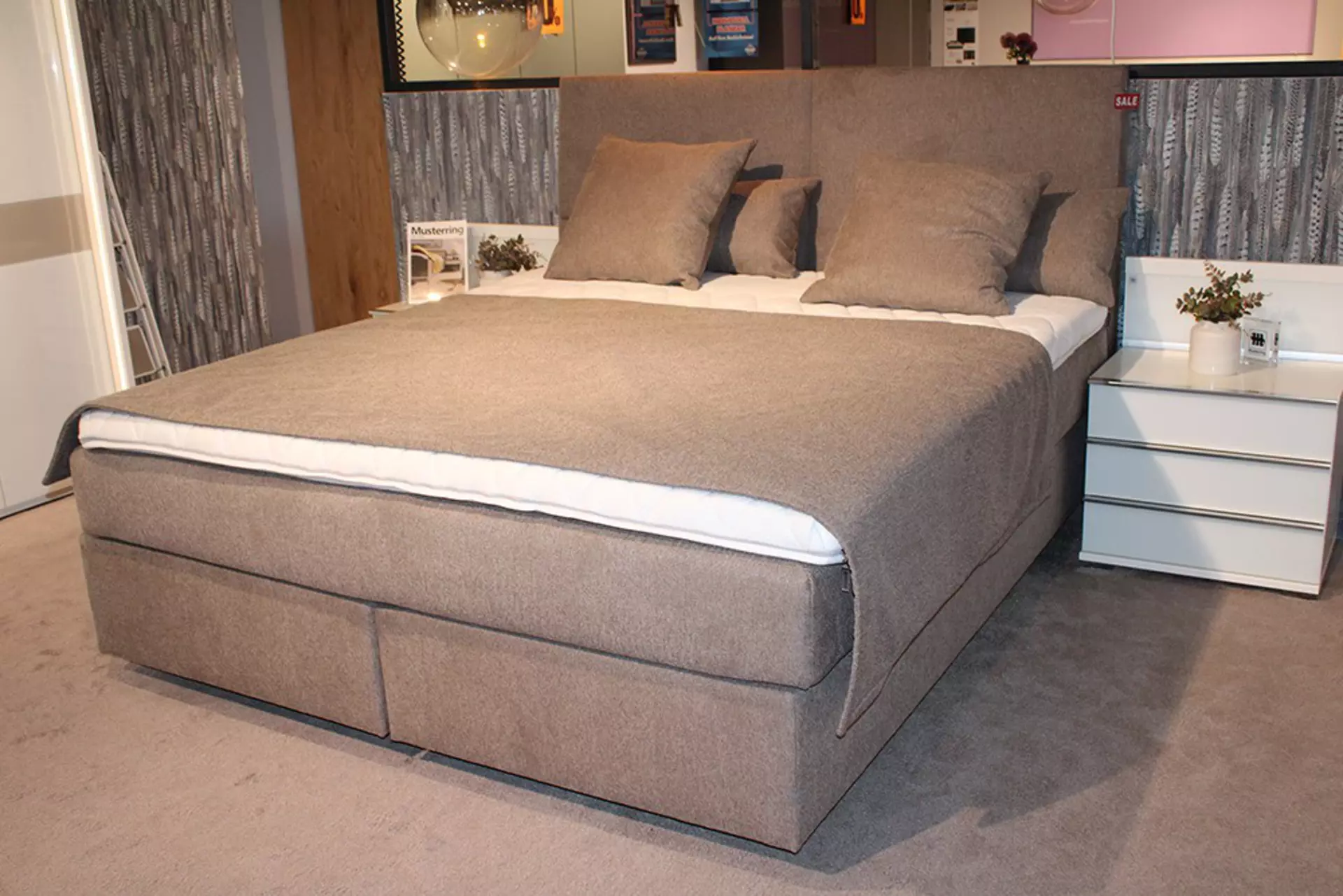 Schrägansicht eines Bettes