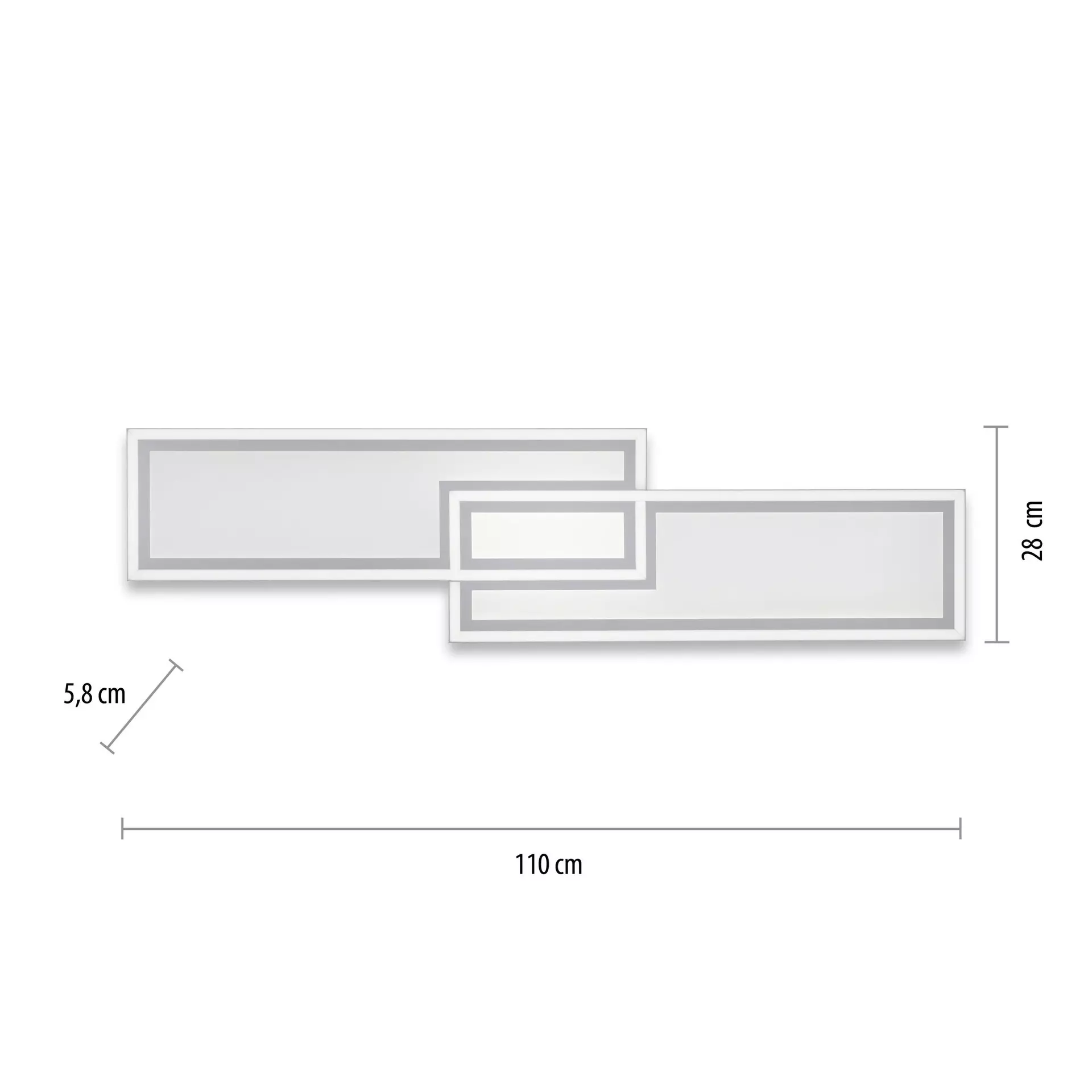 Deckenleuchte EDGING JUST LIGHT Metall 110 x 5 x 28 cm