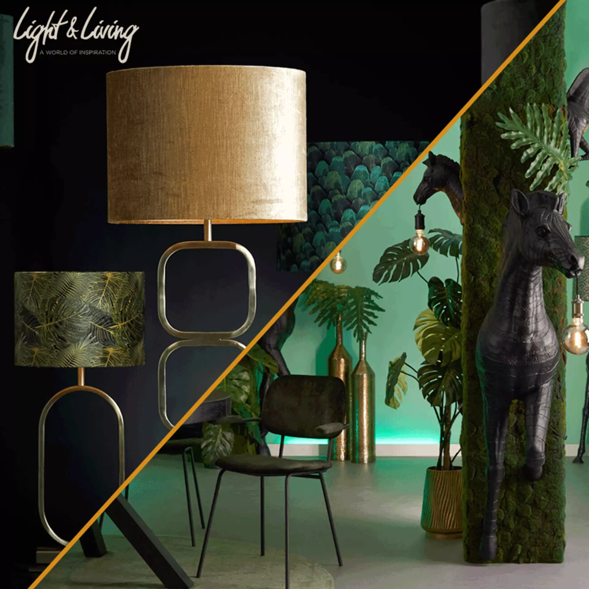 Wunderbare Leuchten in grünem Zimmer von Light and Living