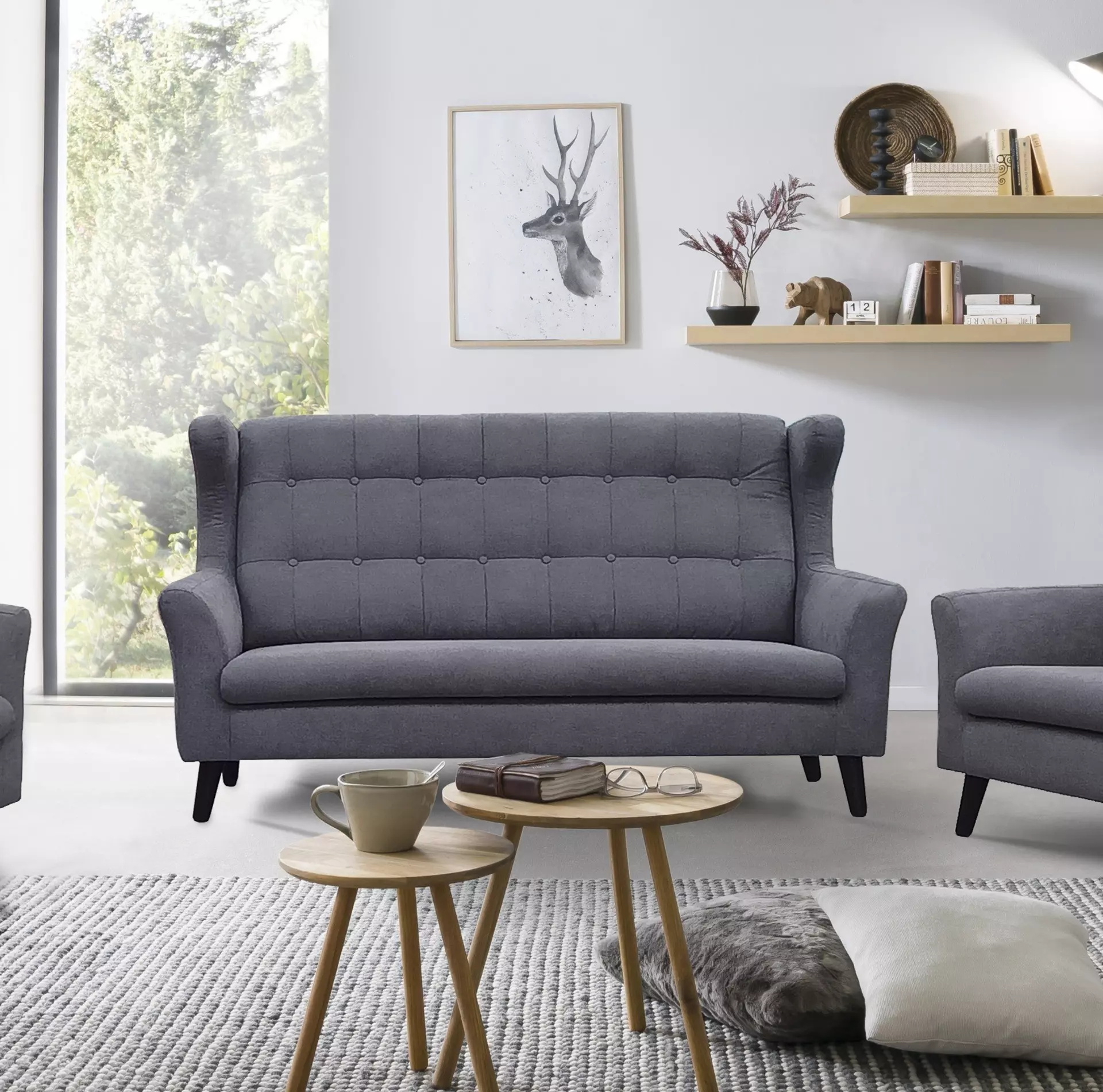Sofa 3-Sitzer WILCOX CELECT Textil 91 x 108 x 185 cm