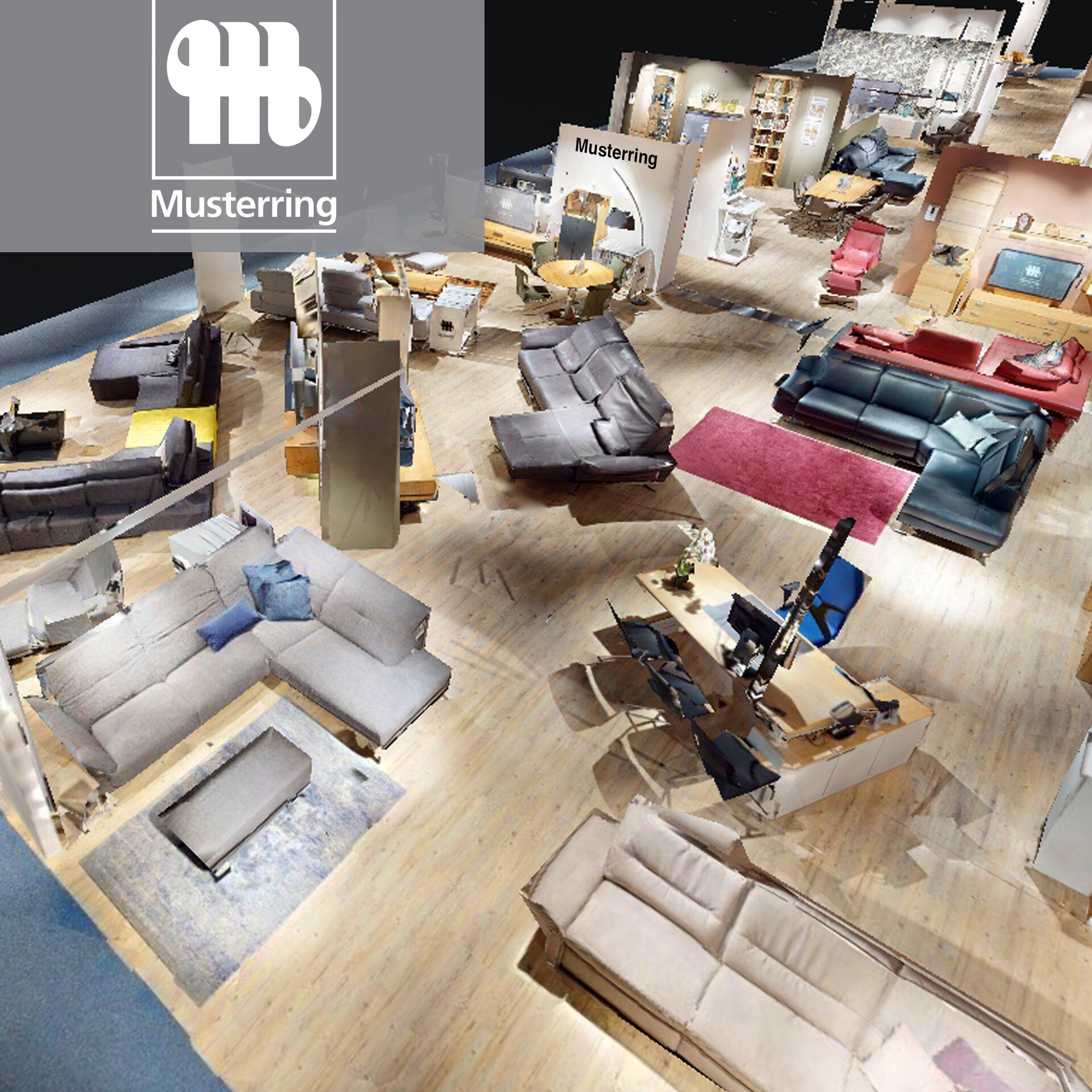Starten Sie den virtuellen Rundgang durch die Musterring Ausstellung im Einrichtungshaus Möbel Inhofer