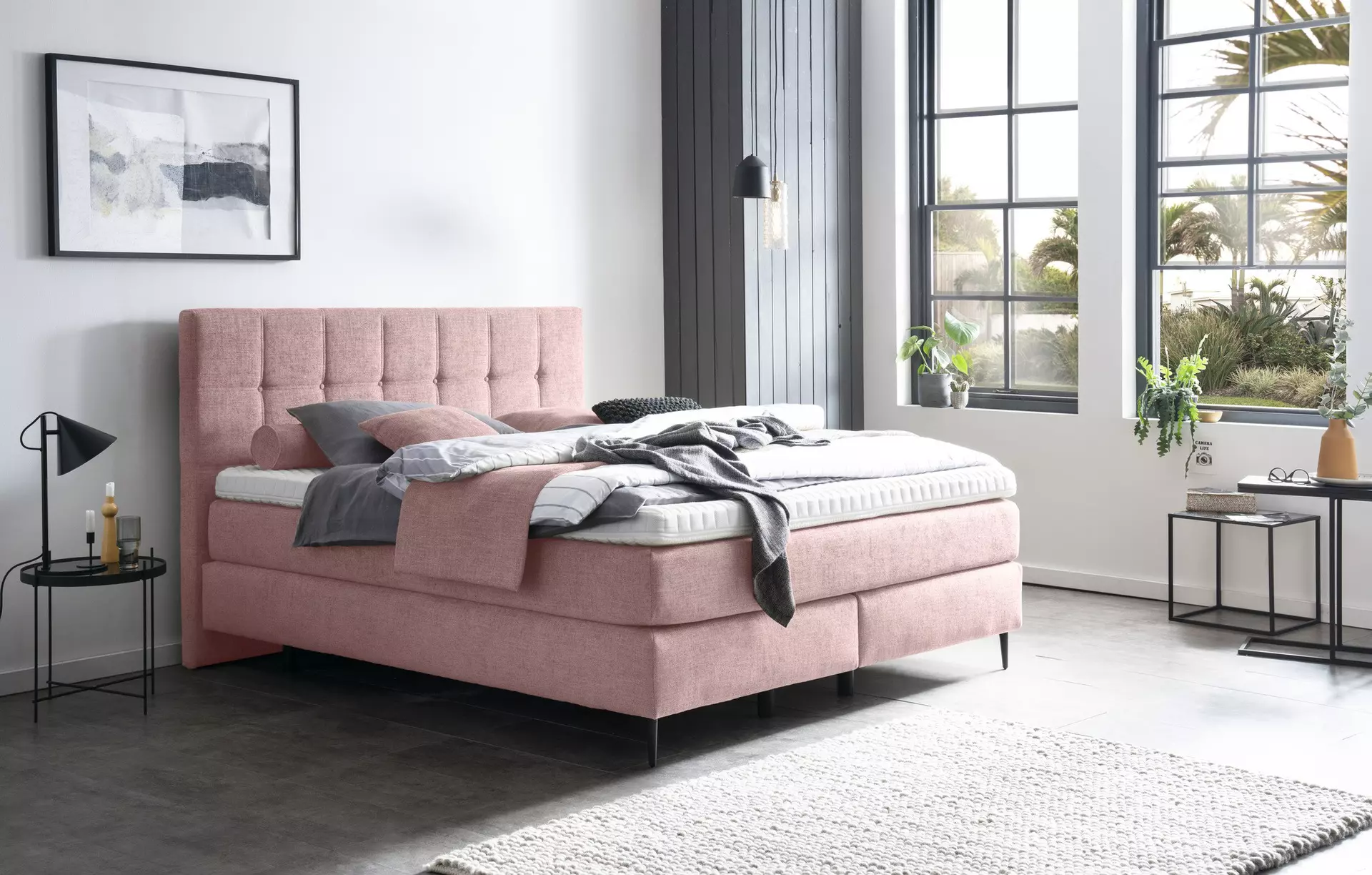 Boxspringbett ALMERIA MONDO Textil 184 x 119 x 210 cm