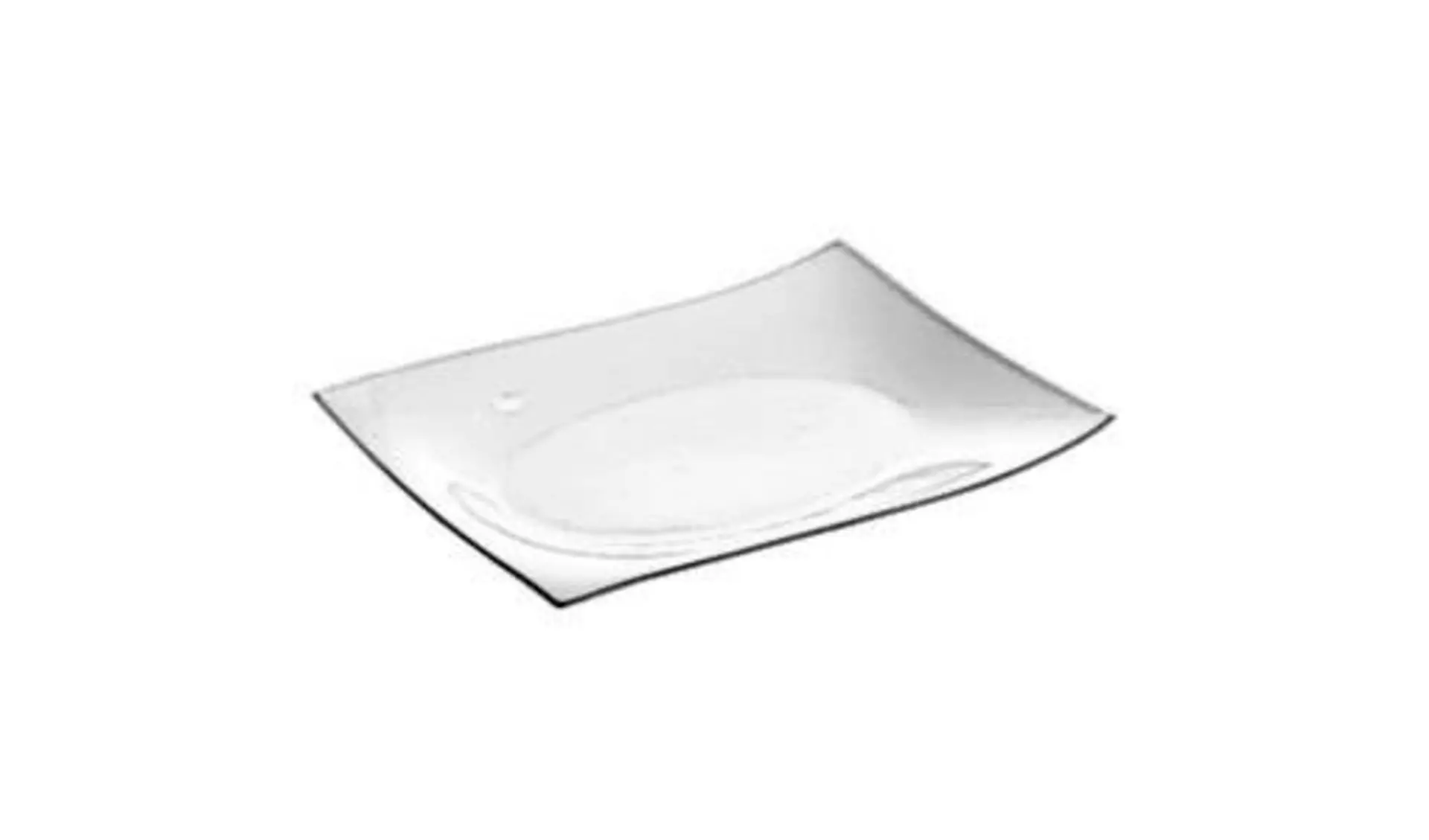 Moderner rechteckiger Teller aus weißem Porzellan steht für alle Teller innerhalb der Produktwelt.