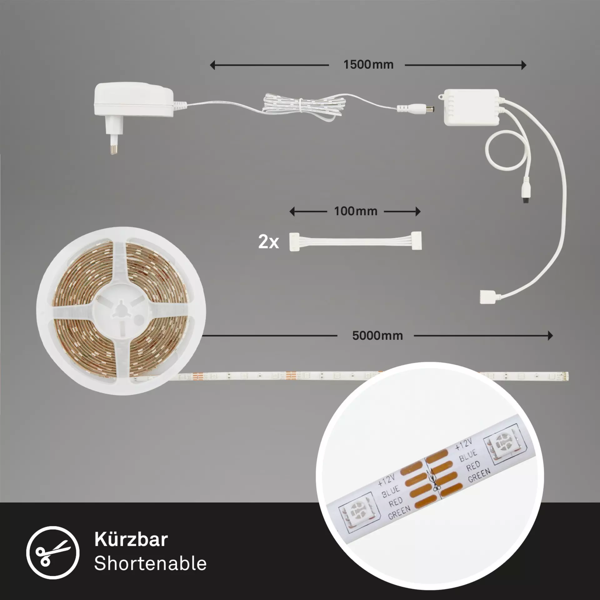 LED-Streifen LED Superline Briloner Metall 500 cm