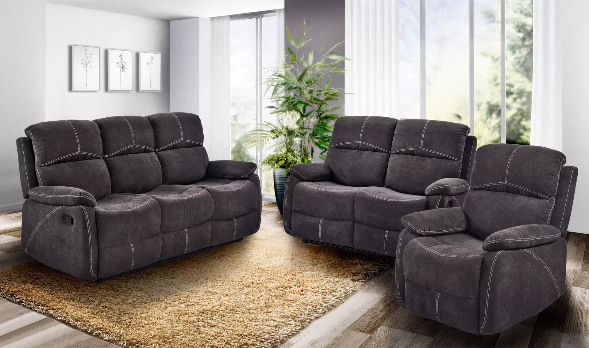 Sofa 3-Sitzer FM-3036 CELECT Textil 92 x 102 x 196 cm