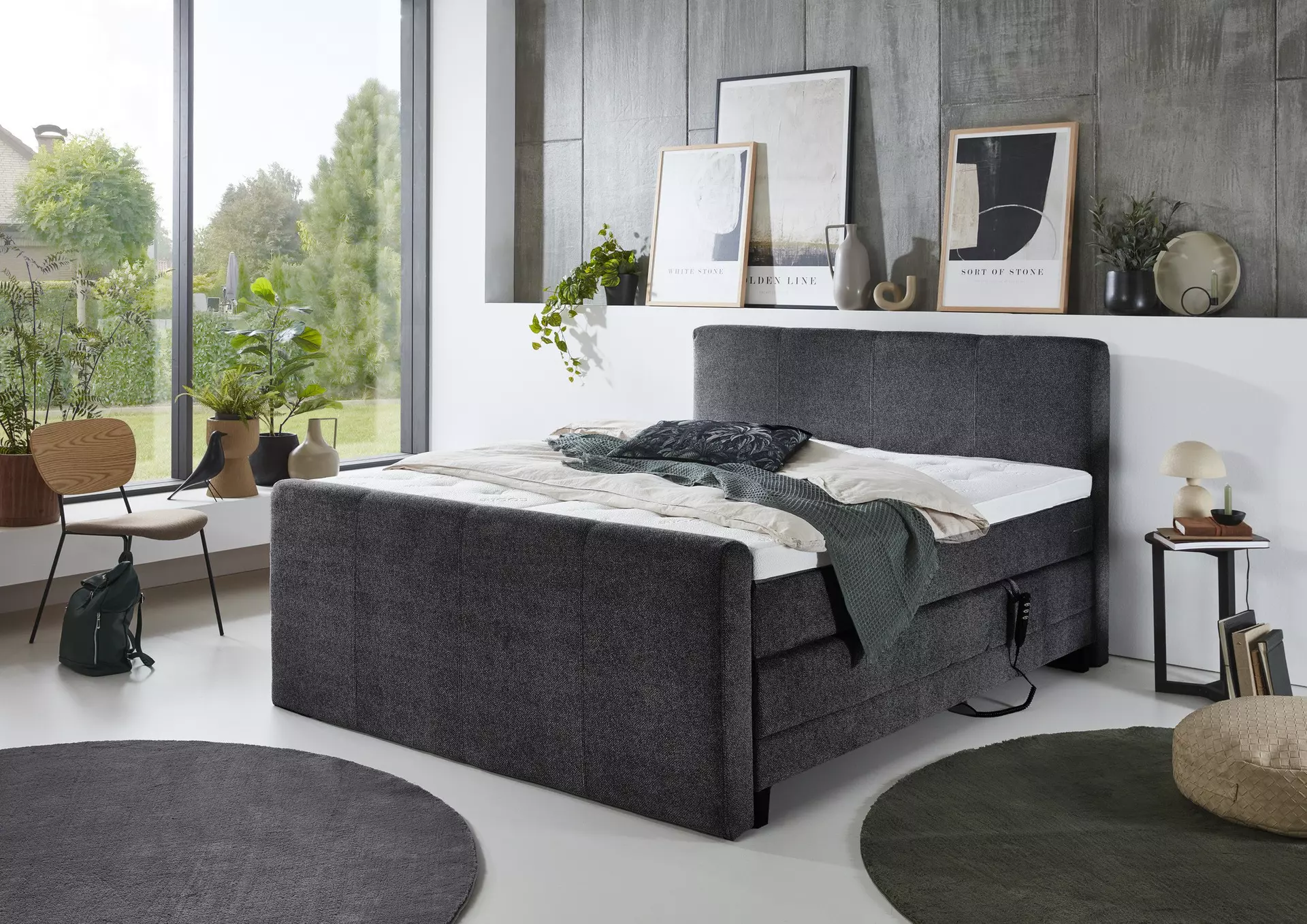 Boxspringbett BX2440 Sun Garden Textil 180 x 112 x 223 cm