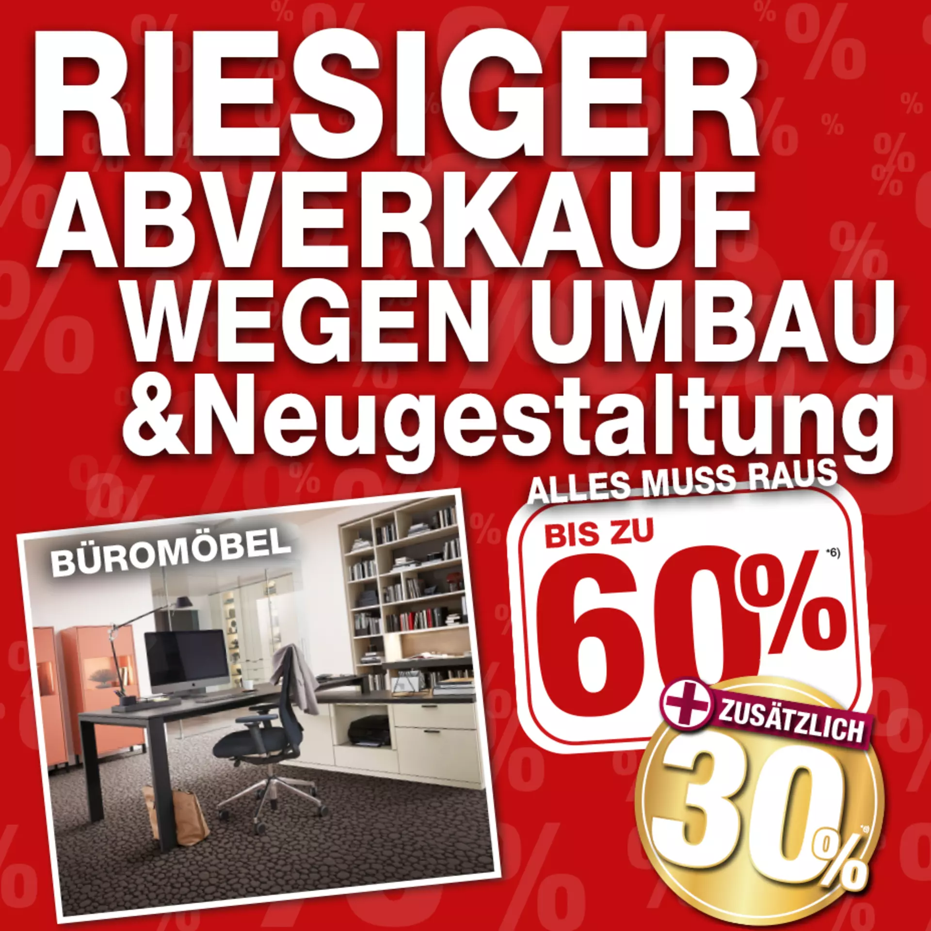 Jetzt 60% auf alle Büro-Möbelschnäppchen bei Möbel Inhofer in Senden sichern! und zusätzlich 30% oben drauf!